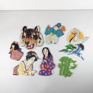 LOT of 7 handmade quilling art pieces, detailed paper art scrapbooking